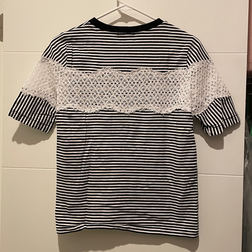 Opening Ceremony Striped T Tee Shirt Blouse Top S small crochet minimalist boho